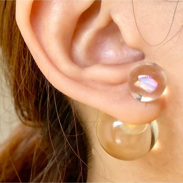 H.P.FRANCE(アッシュペーフランス)のaurora glass｜opal & glass prism pierce レディースのアクセサリー(ピアス)の商品写真