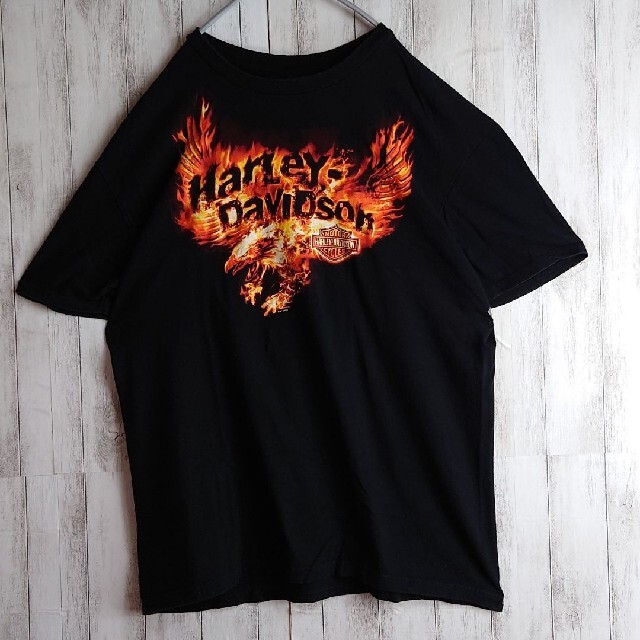 【両面プリント☆】ハーレーダビッドソン 半袖Tシャツ セメントブルー XXL