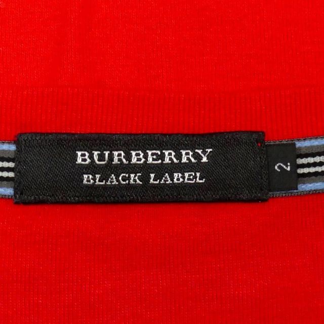 BURBERRY BLACK LABEL(バーバリーブラックレーベル)の日本製 バーバリー 廃盤 シャツ M 赤 メンズ カットソー 半袖 TY1838 メンズのトップス(Tシャツ/カットソー(半袖/袖なし))の商品写真