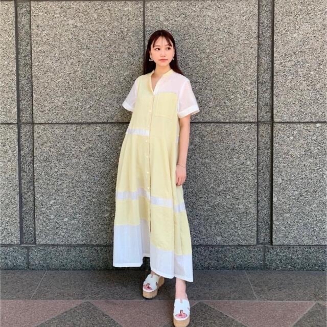 レディースContrasting Fabric Dress