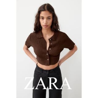 ザラ(ZARA)のZARA クロップドトップス(シャツ/ブラウス(半袖/袖なし))