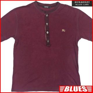 バーバリーブラックレーベル(BURBERRY BLACK LABEL)の廃盤 バーバリー シャツ ヘンリーネック メンズ カットソー 半袖 TY1843(Tシャツ/カットソー(半袖/袖なし))