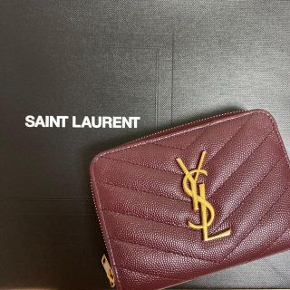 イヴサンローランボーテ(Yves Saint Laurent Beaute)のYSL ロゴ ラウンドファスナー 長財布 二つ折財布 403723 ボルドー(財布)