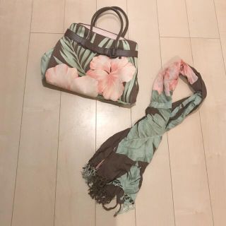 アルバローザ(ALBA ROSA)の正規　アルバローザ　ハイビスカス　トート　パレオ　バンダナ　スカーフ　セット(トートバッグ)