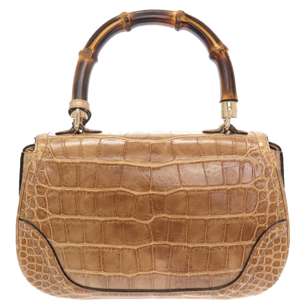 Gucci - 美品 グッチ クロコダイル バンブー ベージュ フリンジ 273800