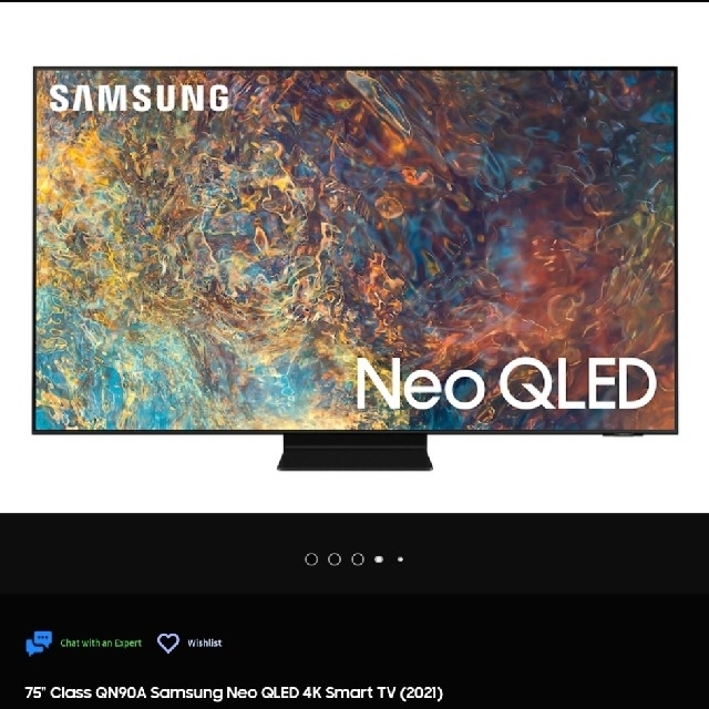 QN90A Samsung Neo QLED 4K Smart TV (2021 スマホ/家電/カメラのテレビ/映像機器(テレビ)の商品写真