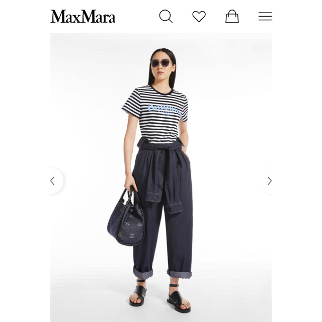【新品未使用・即日発送】MAX MARA ストライプ　Tシャツ　XS レディースのトップス(Tシャツ(半袖/袖なし))の商品写真