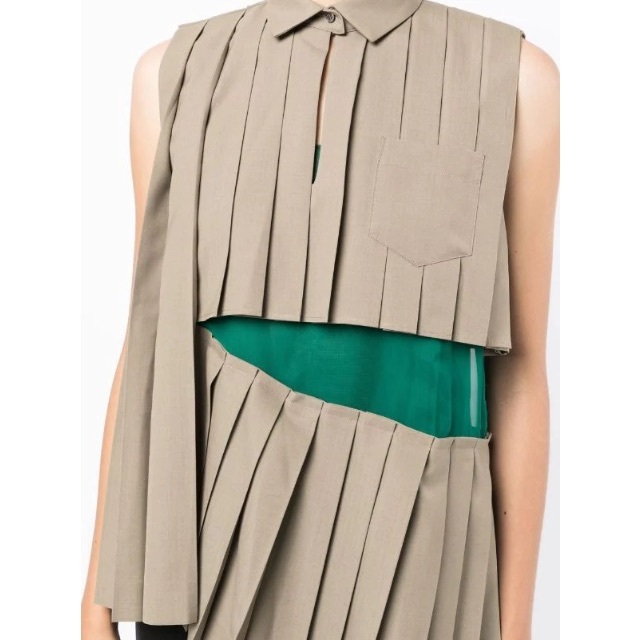 sacai Suiting x Chiffon Top