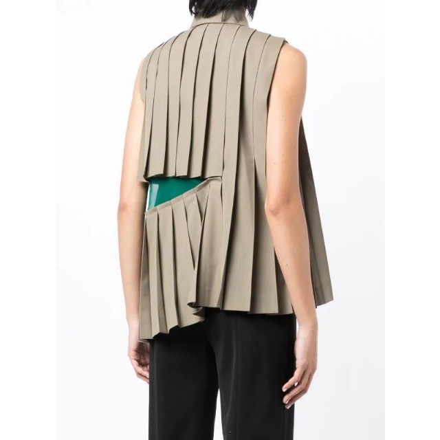 sacai Suiting x Chiffon Top