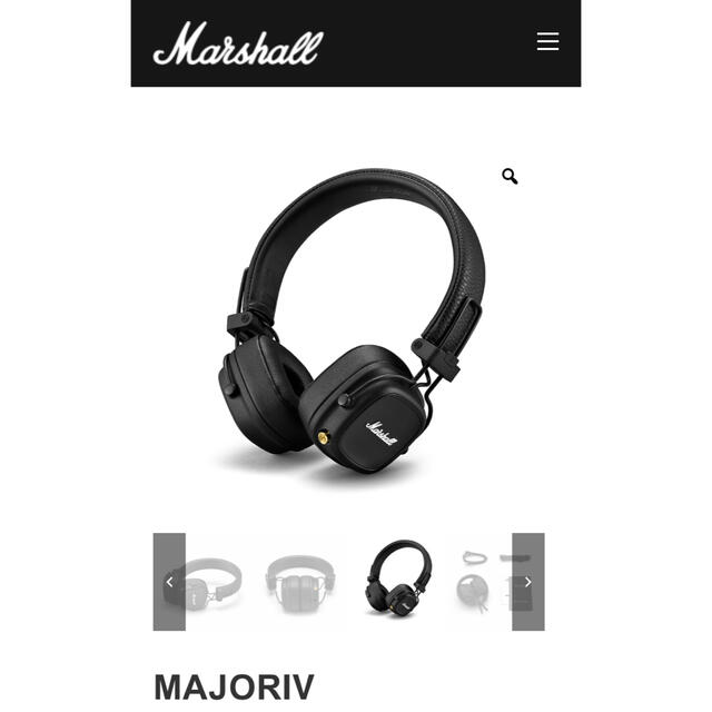 スマホ/家電/カメラ【美品】MARSHALL ヘッドホンMAJOR Ⅳ ブラック