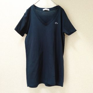 ラコステ(LACOSTE)の【人気】LACOSTE　ラコステ　Vネック　半袖Tシャツ　紺(Tシャツ(半袖/袖なし))