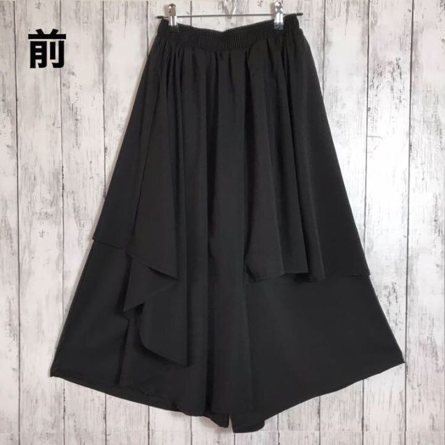 【値下げします】レイヤード袴パンツ 非対称 黒 ユニセックス フリーサイズの通販 by kobayan_0520's shop｜ラクマ