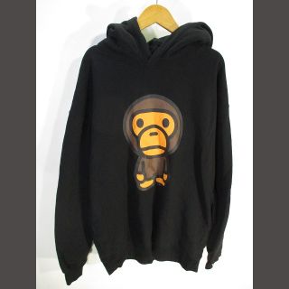 アベイシングエイプ(A BATHING APE)のA BATHING APE スウェット プルオーバー パーカー 長袖  黒 F(パーカー)