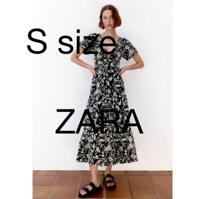 最終値下げ????ZARA 新品未使用　花柄刺繍ワンピース　Sサイズレディース