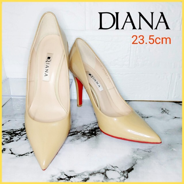 美品 DIANA ダイアナ ヒール パンプス ピンクゴールド スエード 23.5