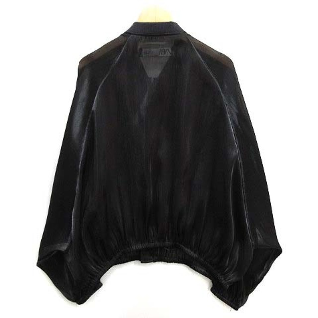 ZARA(ザラ)のザラ オーガンジー シアー ジャケット ドルマンスリーブ ブラック 黒 M レディースのジャケット/アウター(ブルゾン)の商品写真