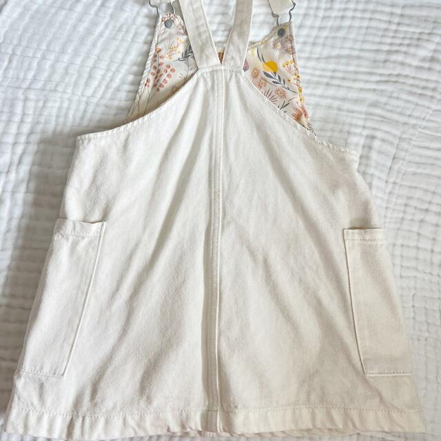 ZARA(ザラ)のZara☆ホワイトデニムジャンパースカート キッズ/ベビー/マタニティのキッズ服女の子用(90cm~)(ワンピース)の商品写真