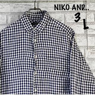 ニコアンド(niko and...)のNIKO AND ニコアンド　シャツ　L 青　rym(シャツ)