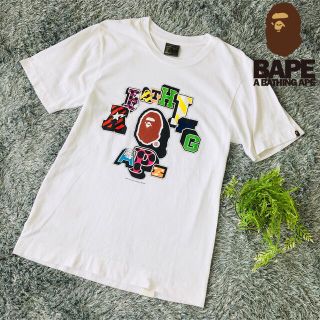 アベイシングエイプ(A BATHING APE)のア ベイシング エイプ マルチカラー ロゴプリント 半袖 Tシャツ Mサイズ(Tシャツ/カットソー(半袖/袖なし))