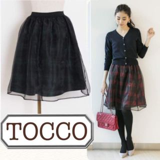 トッコ(tocco)のtocco チェック チュール スカート(ひざ丈スカート)