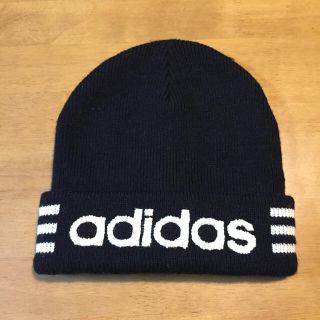 アディダス(adidas)の[美品]adidas ニット帽 フリーサイズ メンズ 黒 アディダス ナイキ(ニット帽/ビーニー)