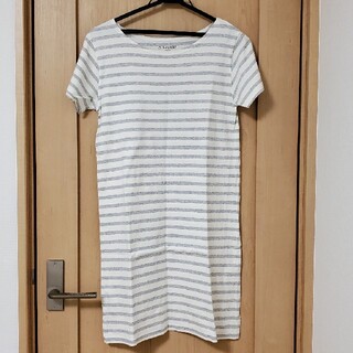 ボーダーロングTシャツ  M(Tシャツ(半袖/袖なし))