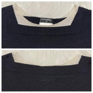 CHANEL - 本物 シャネル COCO装飾 シルク混 半袖 ニット セーター 36