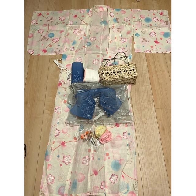 150cm 浴衣セット キッズ/ベビー/マタニティのキッズ服女の子用(90cm~)(甚平/浴衣)の商品写真