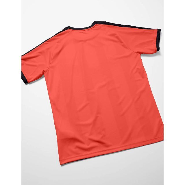 PUMA(プーマ)の正規品 Sサイズ puma ストライプ柄の半袖ゲームシャツ サッカー 赤x黒 スポーツ/アウトドアのサッカー/フットサル(ウェア)の商品写真