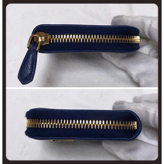 なるべく PRADA コインケース ラウンドファスナー ブルーの通販 by ...