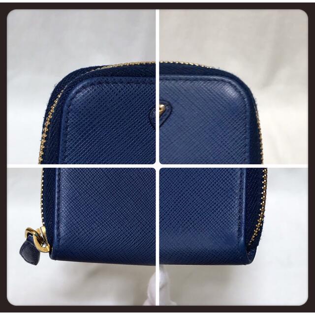 なるべく PRADA コインケース ラウンドファスナー ブルーの通販 by ...