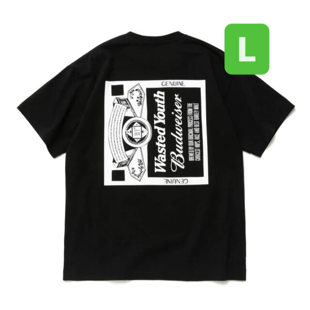 WYxBW T-SHIRT BLACK L wasted youth