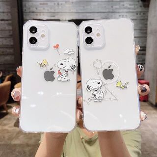 スヌーピー　可愛い　クリア　シンプル　iPhoneXケースiPhoneXsケース(iPhoneケース)