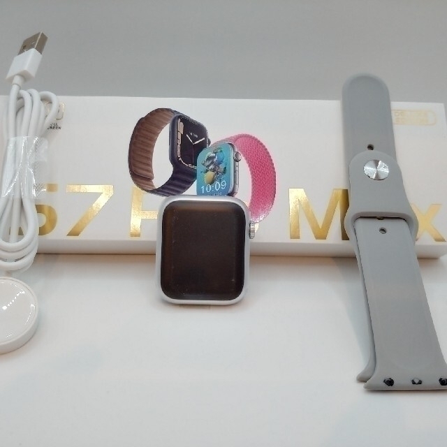 【着信表示】スマートウォッチ(シルバー)GS7promax 日本語対応 メンズの時計(腕時計(デジタル))の商品写真