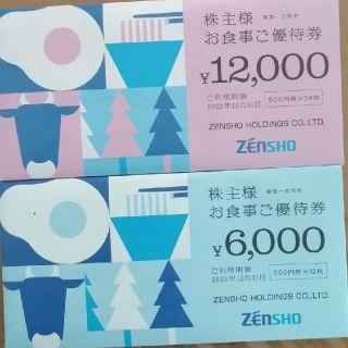 ゼンショー株主優待券18,000円分　ラクマパック(レストラン/食事券)