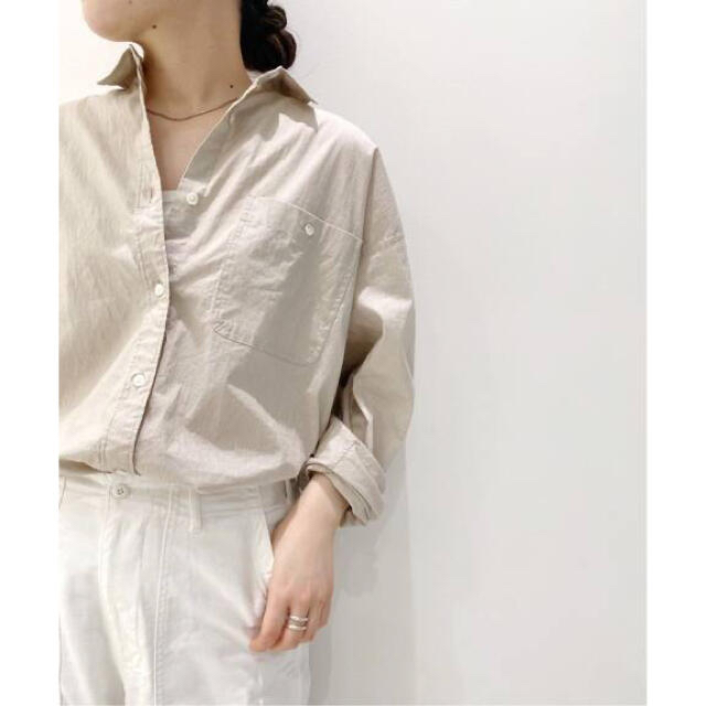 Plage(プラージュ)のplage 亜麻mix wash シャツ ベージュ レディースのトップス(シャツ/ブラウス(長袖/七分))の商品写真