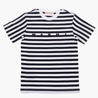 マルニ(Marni)の新品タグ付き☆MARNI マルニキッズ☆ボーダー　ロゴTシャツ⭐︎8A 130(Tシャツ/カットソー)