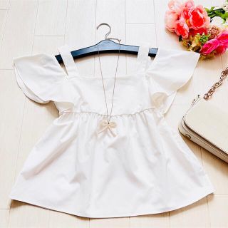 ロペピクニック(Rope' Picnic)のお値引き＊新品同様ロペピクニック＊ホワイト白ブラウス＊サマー＊オススメ(シャツ/ブラウス(半袖/袖なし))