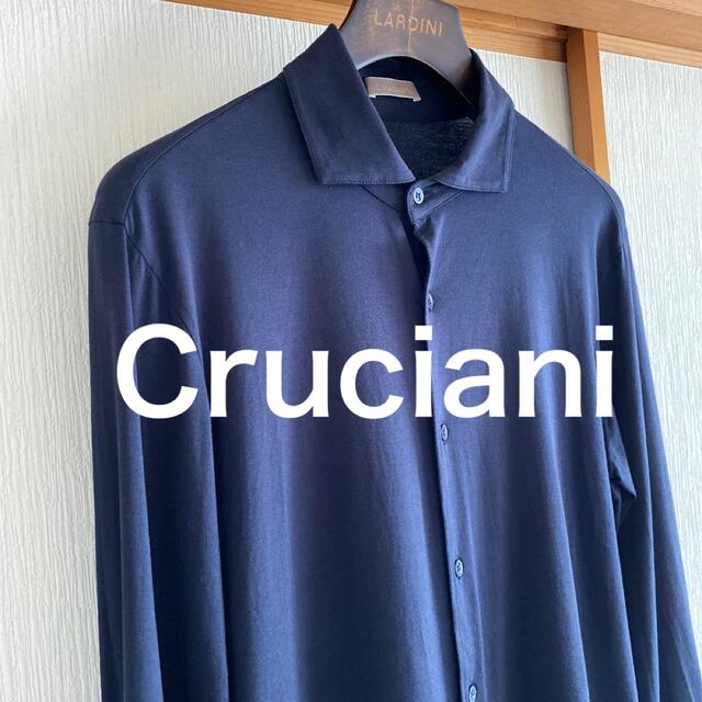 ヒーロー様【極美品】Cruciani クルチアーニ ネイビー ニットシャツ 品