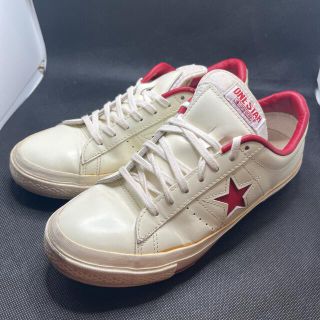 コンバース(CONVERSE)のレア コンバース ワンスター ホワイト×レッド レザー 24cm(スニーカー)