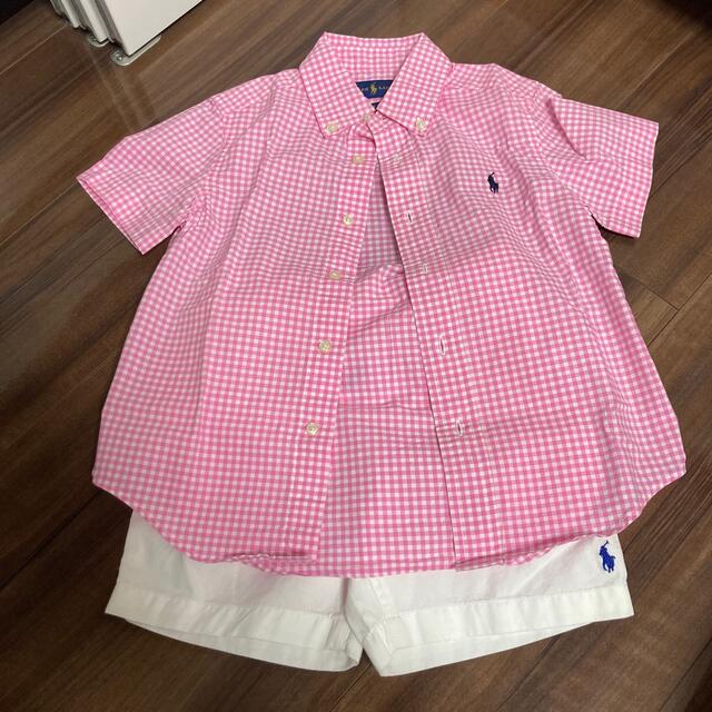 POLO RALPH LAUREN(ポロラルフローレン)のラルフローレンピンクチェックシャツ男女兼用 キッズ/ベビー/マタニティのキッズ服女の子用(90cm~)(ブラウス)の商品写真