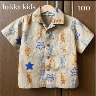 ハッカキッズ(hakka kids)の専用！ハッカキッズ　半袖　シャツ　ブラウス　犬　100 春　夏　(Tシャツ/カットソー)