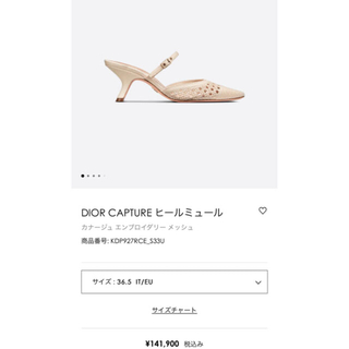 DIOR CAPTURE ヒールミュール カナージュ エンブロイダリー メッシュ