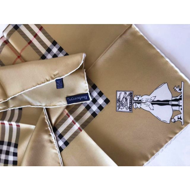 BURBERRY(バーバリー)のイタリア製バーバリーケース付きノバチェック＆ホースマークロゴと人物柄大判スカーフ レディースのファッション小物(バンダナ/スカーフ)の商品写真