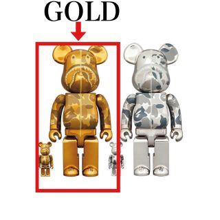 ベアブリック(BE@RBRICK)のBAPE CAMO SHARK 100％ & 400％ GOLD(その他)