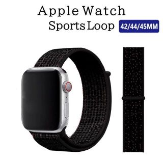 アップルウォッチ(Apple Watch)のApple Watch バンド ＃2 ブラック（レッド） 42/44/45(その他)