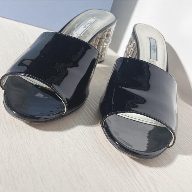 PRADA(プラダ)のPRADA デザインヒール ミュール レディースの靴/シューズ(ミュール)の商品写真