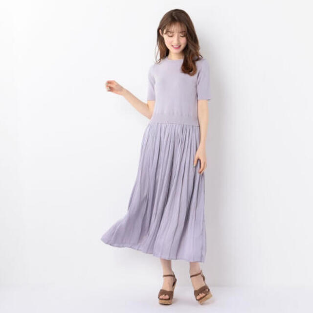 MISCH MASCH(ミッシュマッシュ)の【お値下げ！！】ミッシュマッシュ　ニット＆ワッシャー加工ドッキングワンピース レディースのワンピース(ロングワンピース/マキシワンピース)の商品写真