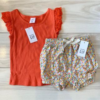 ベビーギャップ(babyGAP)の【新品】babygap トップス＋ショートパンツ 80(Ｔシャツ)