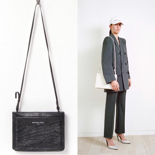イタリア製 バレンシアガ balenciaga ブラックレザーショルダーバッグ